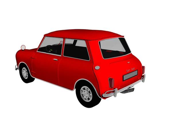 Маленькая Красная Машина Улице — стоковое фото
