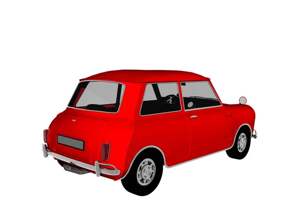Mały Czerwony Samochód Ulicy — Zdjęcie stockowe