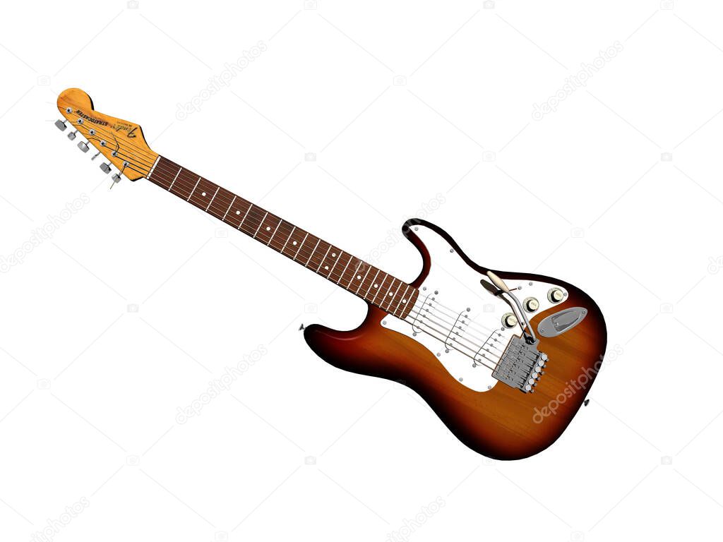 electric guitar with strings for making music