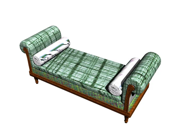 Antigo Sofá Verde Para Relaxar — Fotografia de Stock