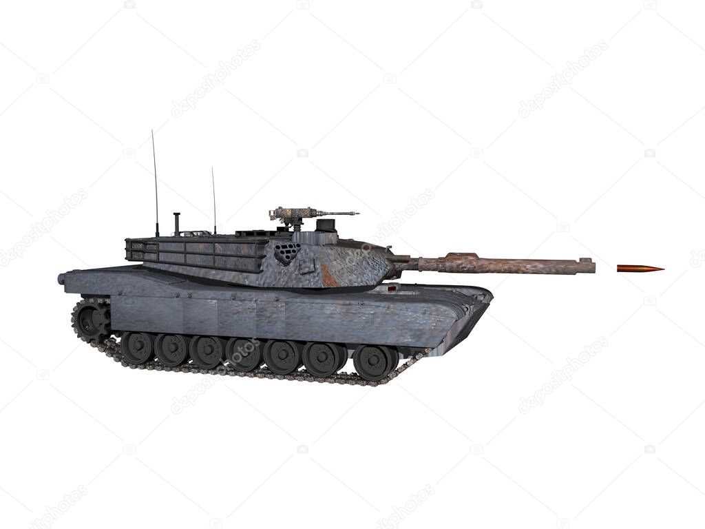 heavy steel tank with turret