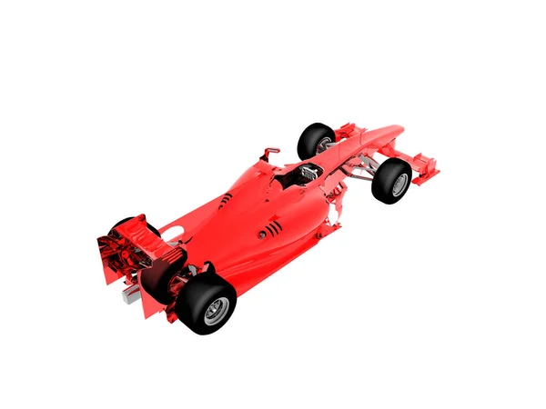 Rosso Formula Auto Corsa Con Spoiler — Foto Stock