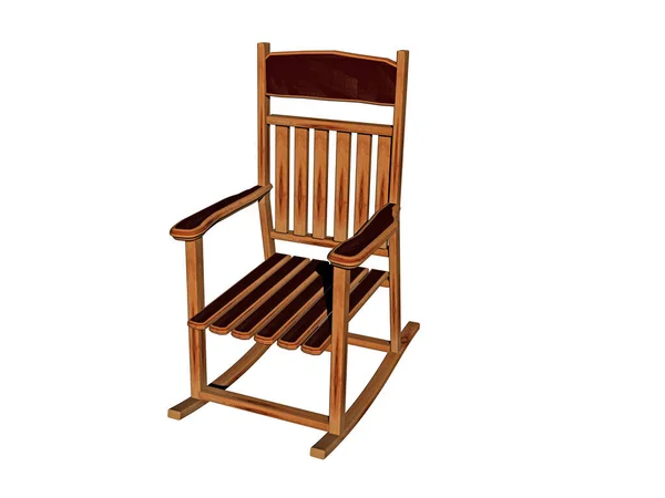 Cadeira Balanço Madeira Varanda — Fotografia de Stock