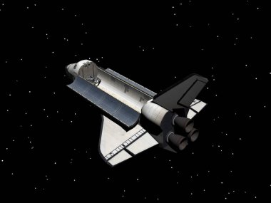 Uzay mekiği uzayda geziniyor