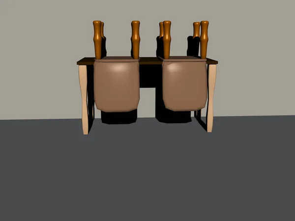 Corner Room Table High Chairs — Stock Photo, Image