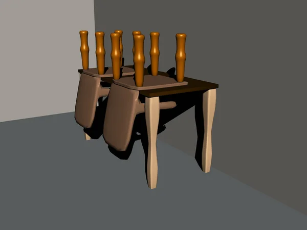 테이블 과높은 의자가 — 스톡 사진
