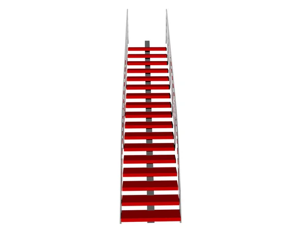 Κόκκινη Σκάλα Μεταλλικό Σκελετό — Φωτογραφία Αρχείου