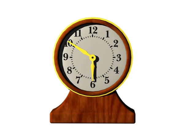Relógio Mesa Madeira Com Mostrador Mãos — Fotografia de Stock
