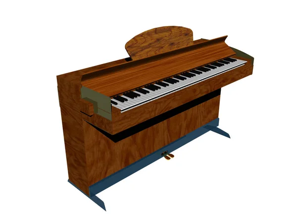 Piano with keyboard and strings