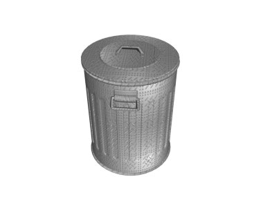 Çöp tenekesinin sapı ve kapağı