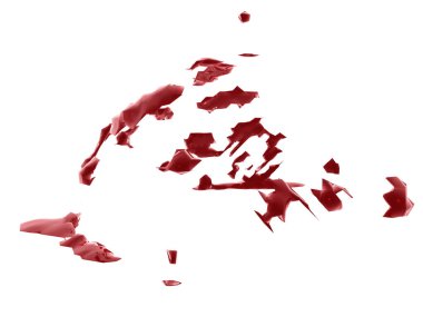 Damlalar, damlalar ve lekelerle dolu bir sıvı.