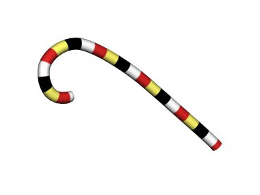 Çok kalorili renkli baston şekerler.