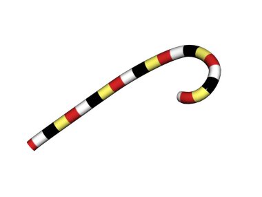 Çok kalorili renkli baston şekerler.