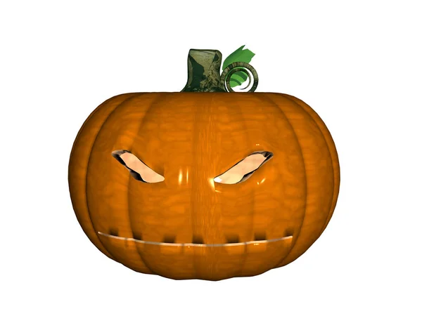 Abóbora Halloween Laranja Com Grimace — Fotografia de Stock