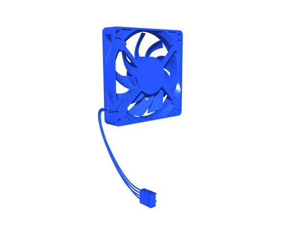 Ventilador Azul Ordenador Con Cable — Foto de Stock