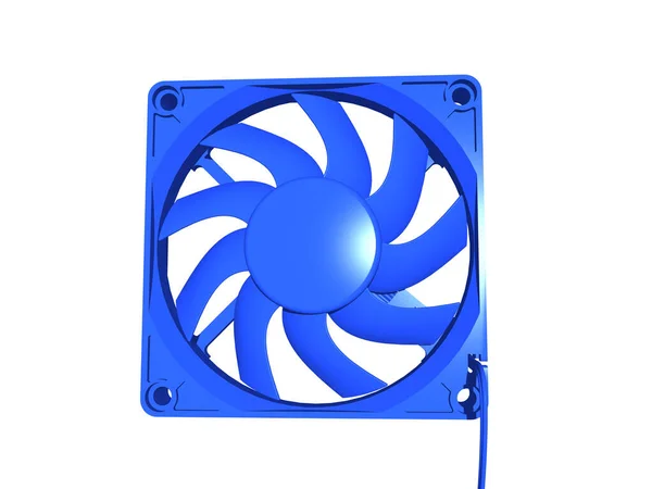 Ventilatore Blu Computer Con Cavo — Foto Stock