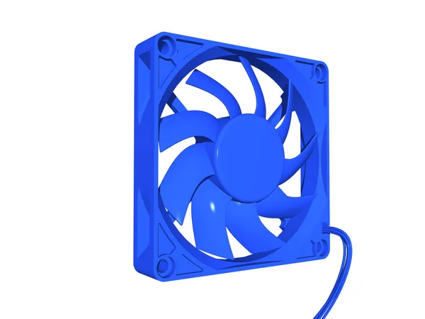 Ventilatore Blu Computer Con Cavo — Foto Stock