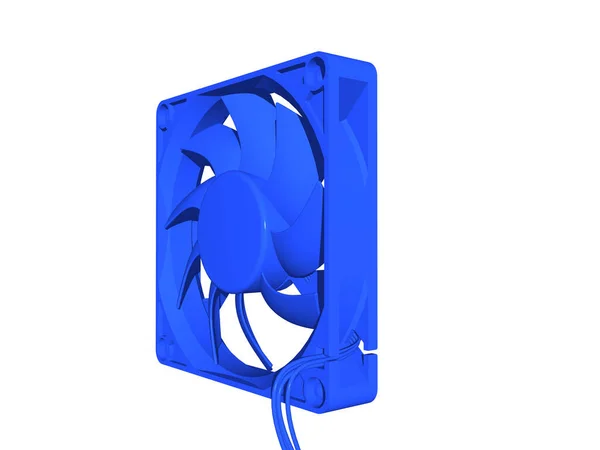 Ventilatore Blu Computer Con Cavo — Foto Stock