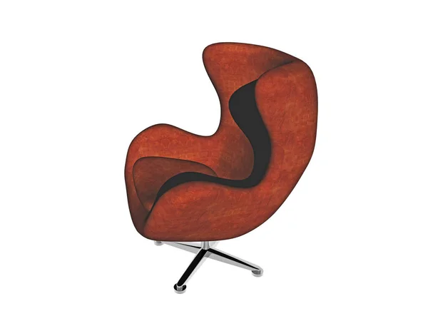 Старомодное Красное Мягкое Кресло Металлическими Ногами — стоковое фото