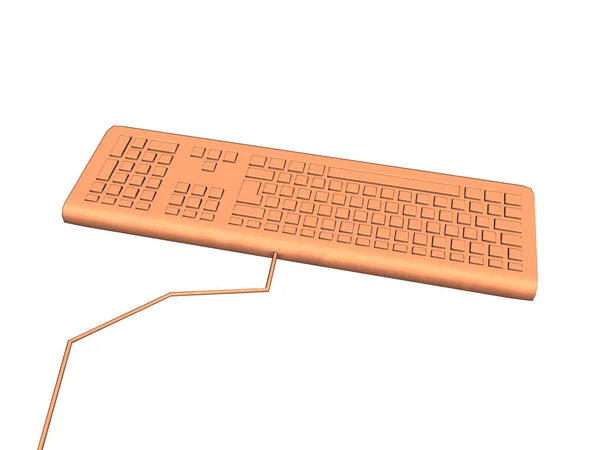 Clavier Ordinateur Avec Câble Connexion — Photo