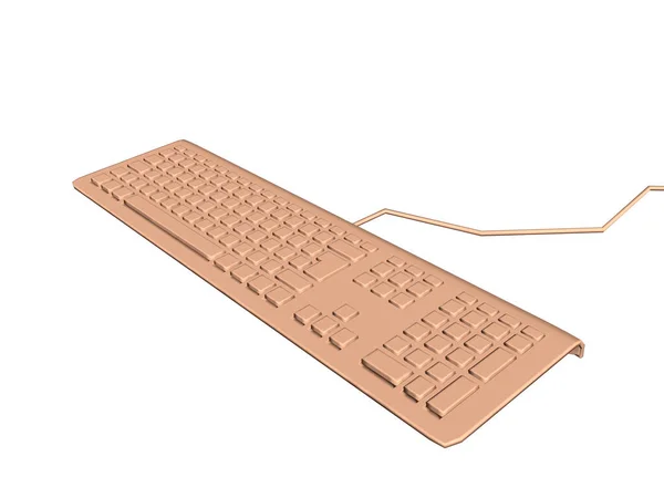 Clavier Ordinateur Avec Câble Connexion — Photo