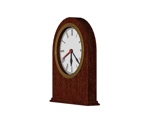 Drewniany Zegar Stołowy Tarczą Rękami — Zdjęcie stockowe