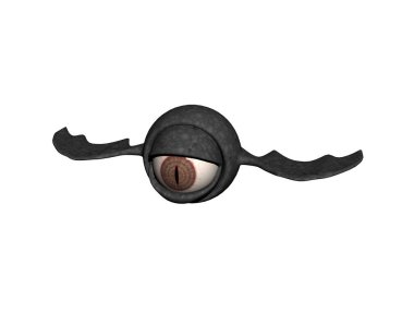 Dişleri ve kanatları olan uçan gözler.