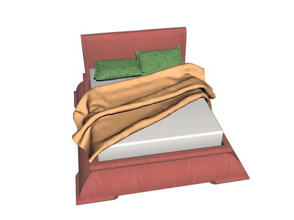 Άνετο Κρεβάτι Πολύχρωμα Κλινοσκεπάσματα — Φωτογραφία Αρχείου