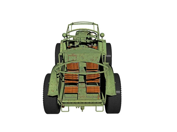 Grüner Militär Geländewagen Mit Überrollbügel — Stockfoto
