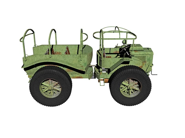 Veicolo Fuoristrada Militare Verde Con Roll Bar — Foto Stock