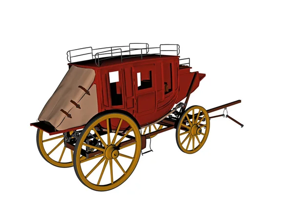 ドローバー付きの野生の西の馬車 — ストック写真