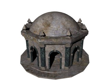 Manzarada antik taş bir kubbe