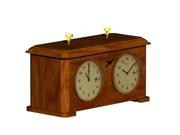 Wooden Chess Clock Two Clockworks — Stock Photo, Image