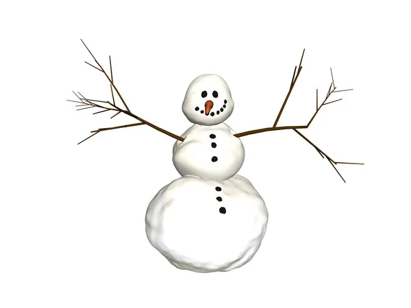 Παγωμένος Χιονάνθρωπος Χειμώνα Κλαδιά Όπλα — Φωτογραφία Αρχείου