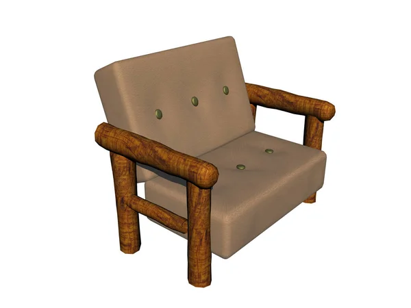 Cadeira Estofada Madeira Antiga — Fotografia de Stock