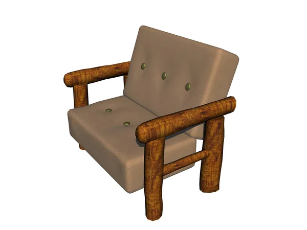 Antike Holzgepolsterter Stuhl — Stockfoto