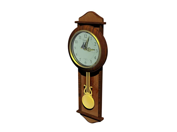 Drewniany Zegar Ścienny Wahadłem — Zdjęcie stockowe