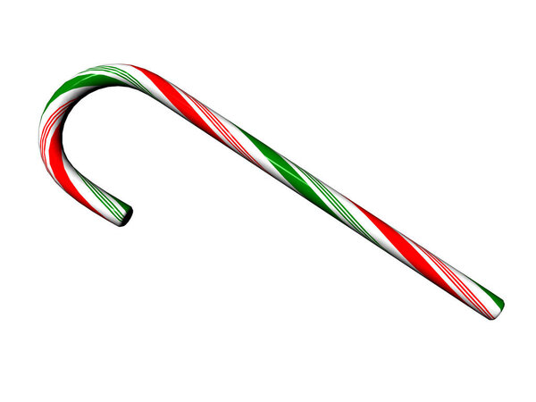 colorful sweet candy cane made from sugar syrup