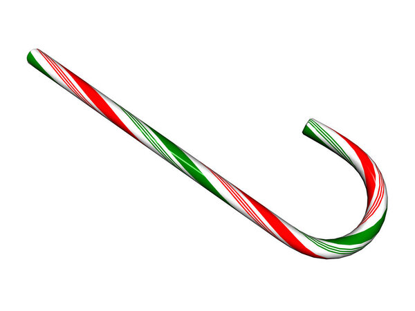 colorful sweet candy cane made from sugar syrup