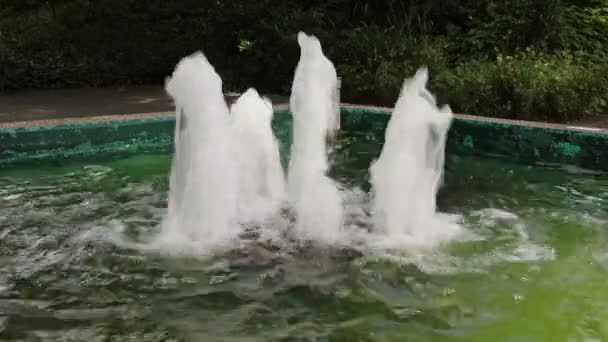 Wasserbecken Mit Fontainen Schlopark Siegen Mit Lautem Pltschern — Stockvideo