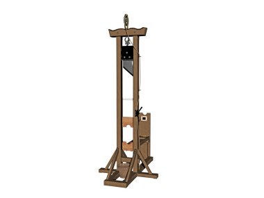 Giyotinli antika ahşap gioutine