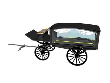 Siyah cam cenaze arabası.