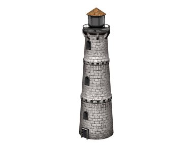 Deniz kenarındaki tuğla deniz feneri