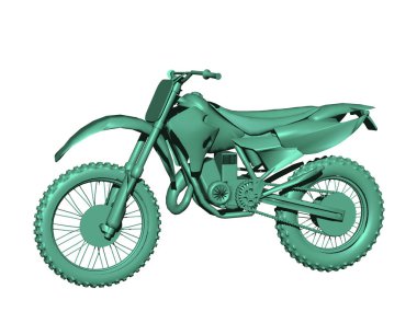 Yeşil arazi motosikleti yolda.