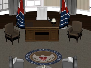 Beyaz Saray 'daki oval ofis.