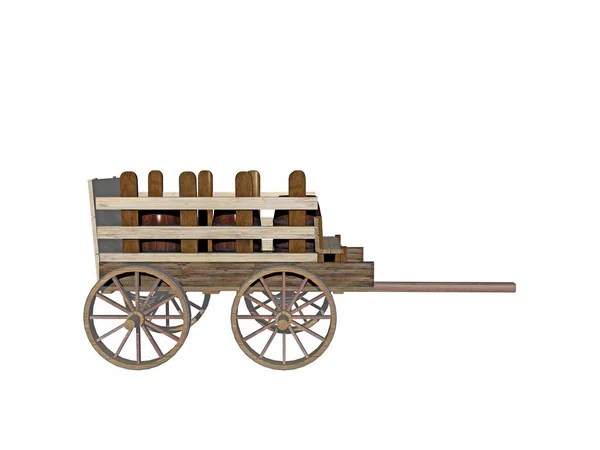 Old Wooden Cart Drawbar — Stock Photo, Image