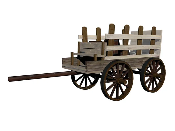 Old Wooden Cart Drawbar — Stock Photo, Image