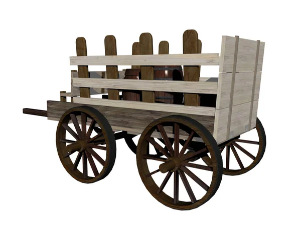 Alter Holzwagen Mit Deichsel — Stockfoto