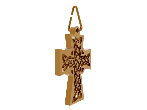 Croix Métallique Avec Motif Celtique Comme Pendentif — Photo