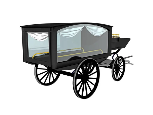 Black Glass Funeral Carriage — Stock Photo, Image